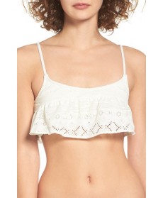 Roxy Cozy & Soft Flutter Bikini Top  - White