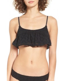 Roxy Cozy & Soft Flutter Bikini Top  - Black