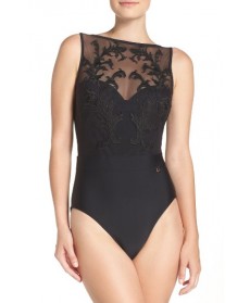 Ted Baker London Lace One-Piece Swimsuit4DD/E (DD/3D US) - Black
