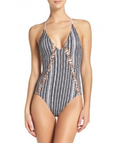 Red Carter One-Piece Swimsuit - White