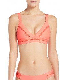 Pilyq Ellie Halter Bikini Top - Coral