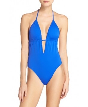  Milly Acapulco One-Piece Swimsuit, Size Petite - Blue