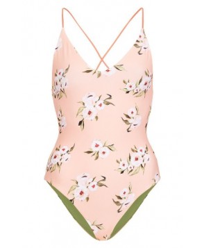 Topshop Posie Reversible One-Piece Swimsuit  US (fits like 1-1) - Pink