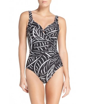 Miraclesuit Hard To Be Leaf Underwire One-Piece Swimsuit - Black