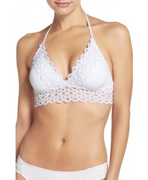  Becca Siren Halter Bikini Top, Size D - White