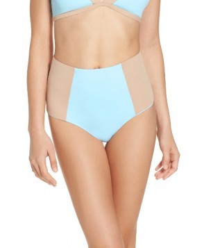 L Space Portia Reversible High Waist Bikini Bottoms - Blue