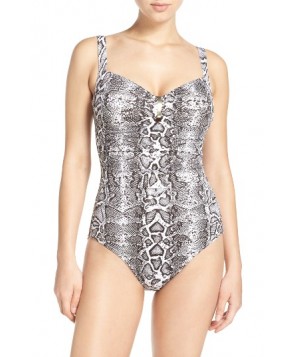 Tommy Bahama Snake Charmer One-Piece Swimsuit - Grey