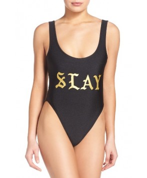 Private Party Slay One-Piece Swimsuit/Medium - Black
