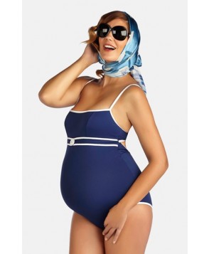 Pez D'Or 'Rimini' Pique One-Piece Maternity Swimsuit - Blue