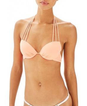 Topshop Slinky Strap Plunge Bikini Top US (fits like 0) - Coral