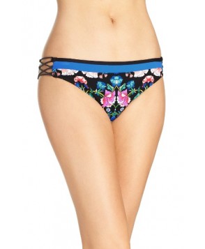 Nanette Lepore Damask Floral Charmer Bikini Bottoms - Black