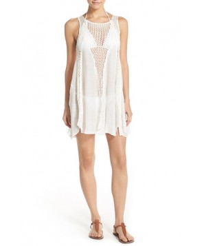 Elan Crochet Inset Cover-Up Dress  - White