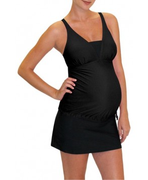 Mermaid Maternity Tankini Top Size XX-Large - Black