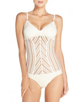 Robin Piccone 'Sophia' Cutout One-Piece Swimsuit  - Ivory