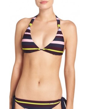 Ted Baker London 'Modern Stripe' Halter Bikini Top Size  - Blue