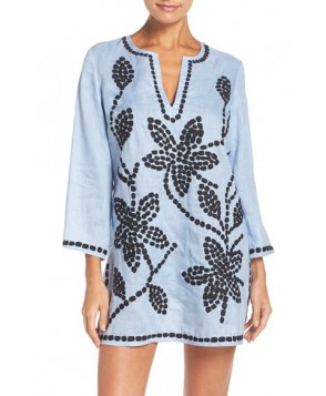 Tory Burch Embroidered Cover-Up Tunic - Blue
