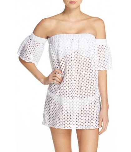 Milly Off The Shoulder Cover-Up Size Petite - White