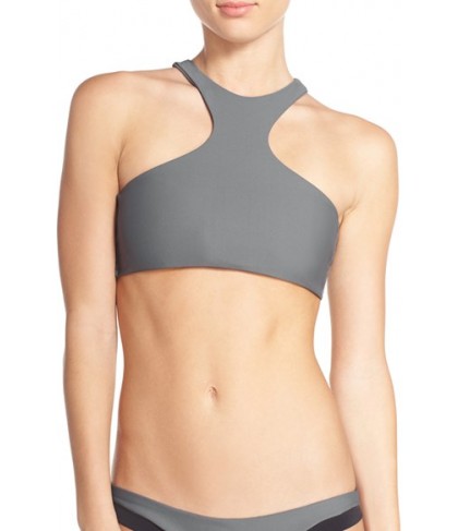 Issa De' Mar 'Sola' High Neck Bikini Top  - Grey